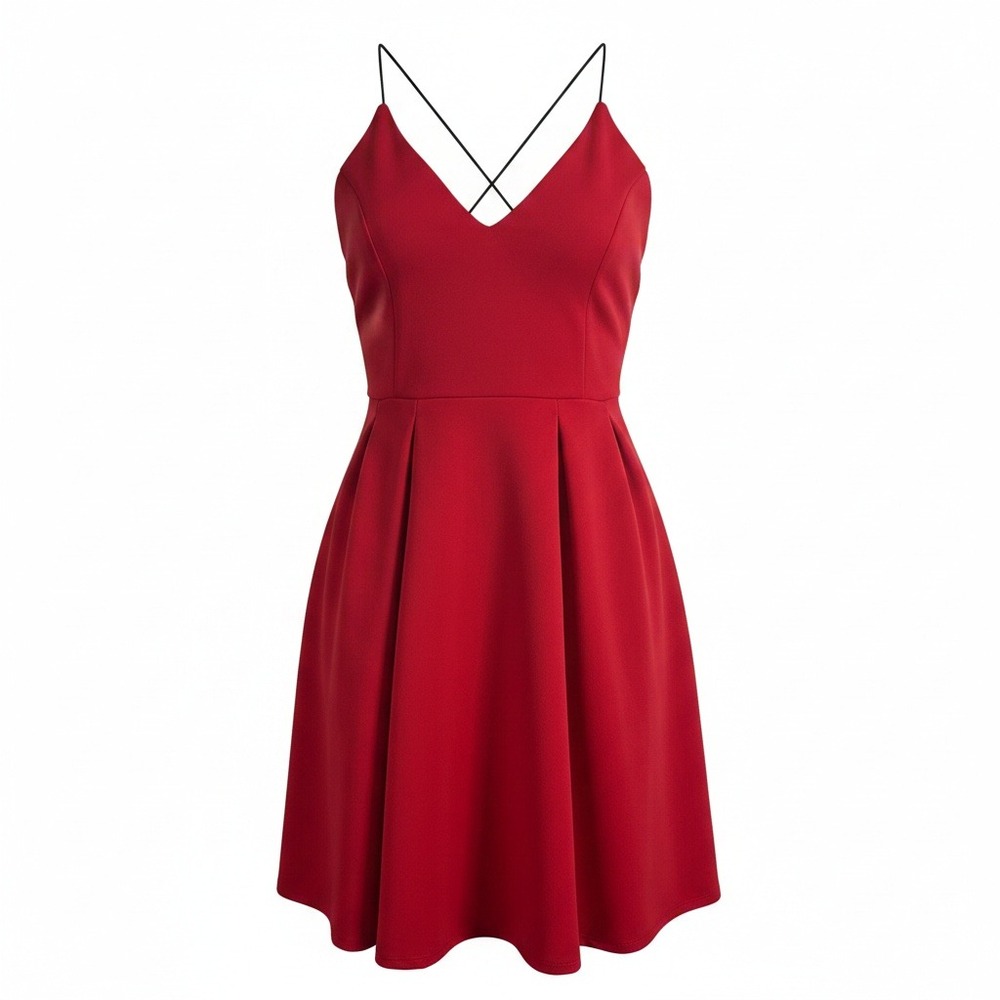 Blue Leopard Dress Women 3X Red Strappy V-Neck Fit & Flare Mini
